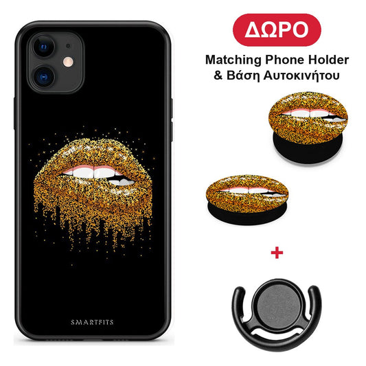 Valentine Golden - iPhone 11 θήκη + Δώρο Phone Holder & Βάση Αυτοκινήτου