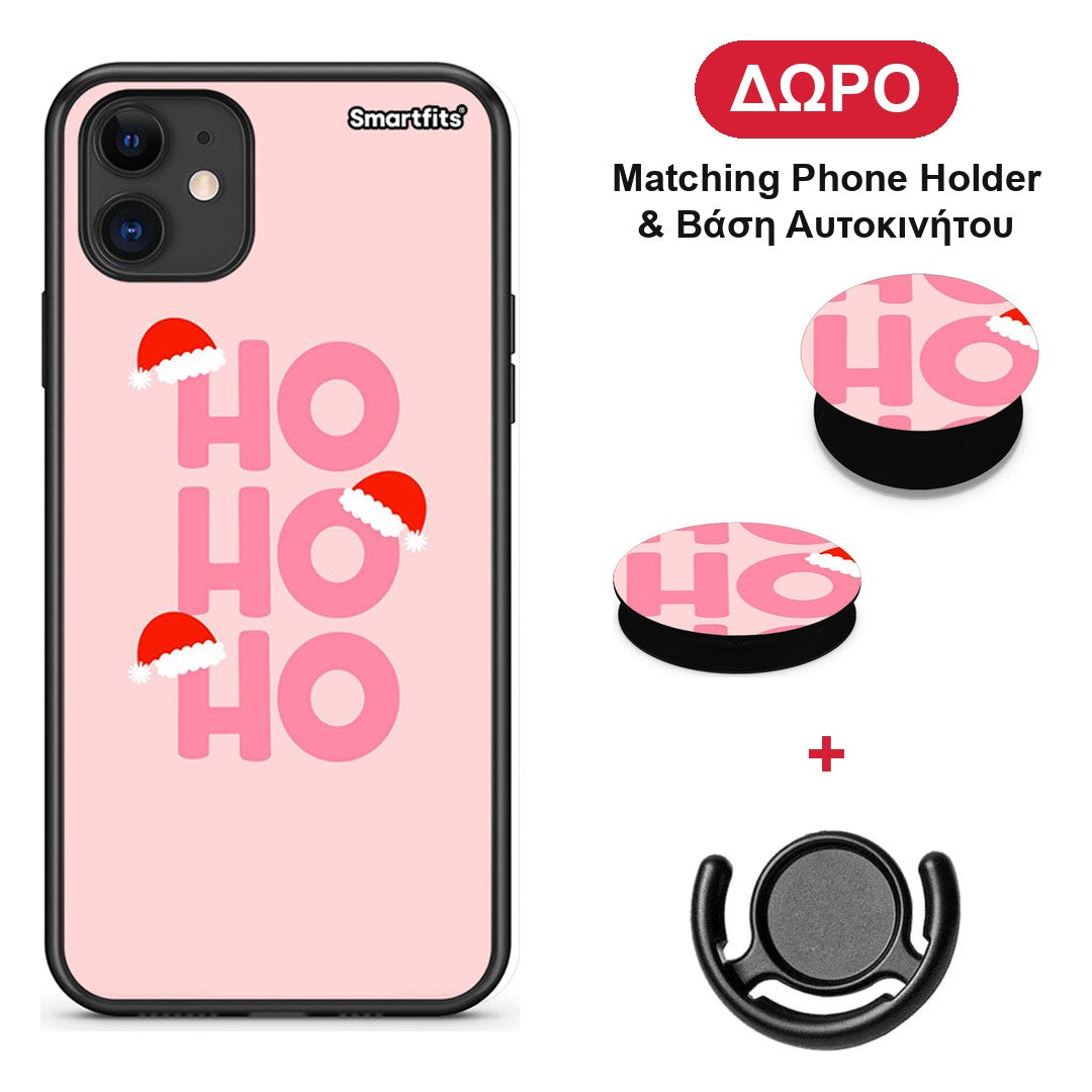 Xmas Ho Ho Ho - iPhone 11 θήκη + Δώρο Phone Holder & Βάση Αυτοκινήτου