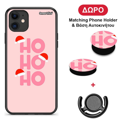 Xmas Ho Ho Ho - iPhone 11 θήκη + Δώρο Phone Holder & Βάση Αυτοκινήτου