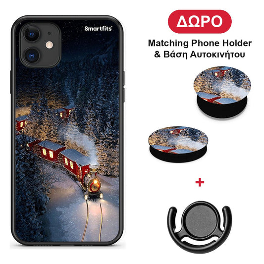 Xmas Train - iPhone 11 θήκη + Δώρο Phone Holder & Βάση Αυτοκινήτου