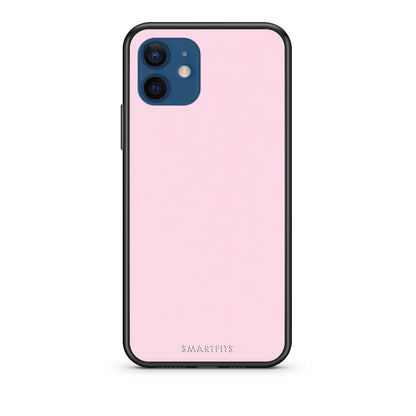 Θήκη iPhone 12 Pale Pink από τη Smartfits με σχέδιο στο πίσω μέρος και μαύρο περίβλημα | iPhone 12 Pale Pink case with colorful back and black bezels