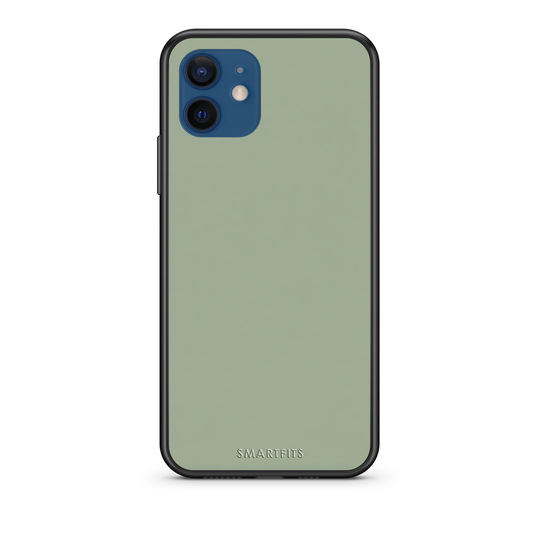 Θήκη iPhone 12 Sage Green από τη Smartfits με σχέδιο στο πίσω μέρος και μαύρο περίβλημα | iPhone 12 Sage Green case with colorful back and black bezels