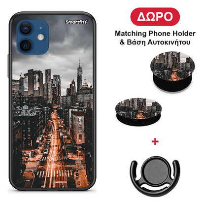 City Lights - iPhone 12 θήκη + Δώρο Phone Holder & Βάση Αυτοκινήτου
