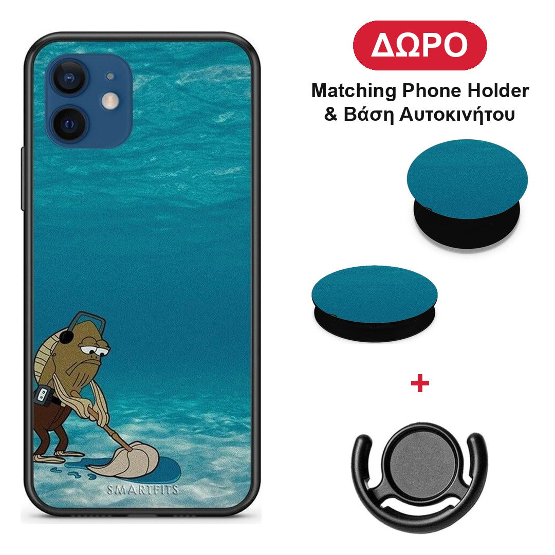 Clean The Ocean - iPhone 12 θήκη + Δώρο Phone Holder & Βάση Αυτοκινήτου