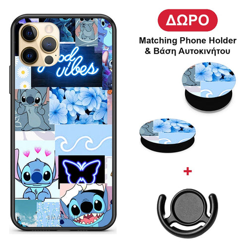 Collage Good Vibes - iPhone 12 θήκη + Δώρο Phone Holder & Βάση Αυτοκινήτου