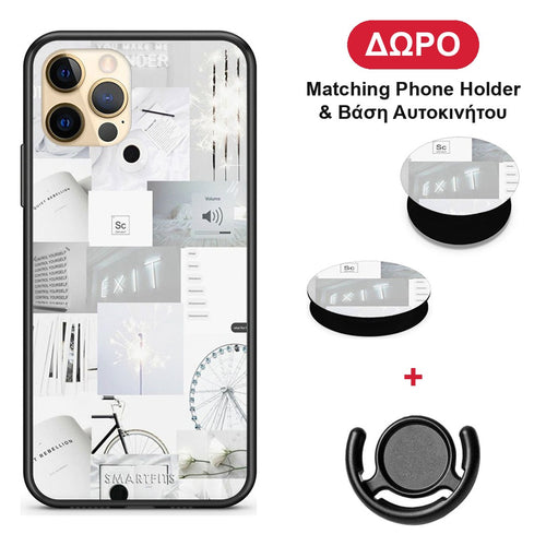 Collage Make Me Wonder - iPhone 12 θήκη + Δώρο Phone Holder & Βάση Αυτοκινήτου