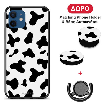 Cow Print - iPhone 12 θήκη + Δώρο Phone Holder & Βάση Αυτοκινήτου