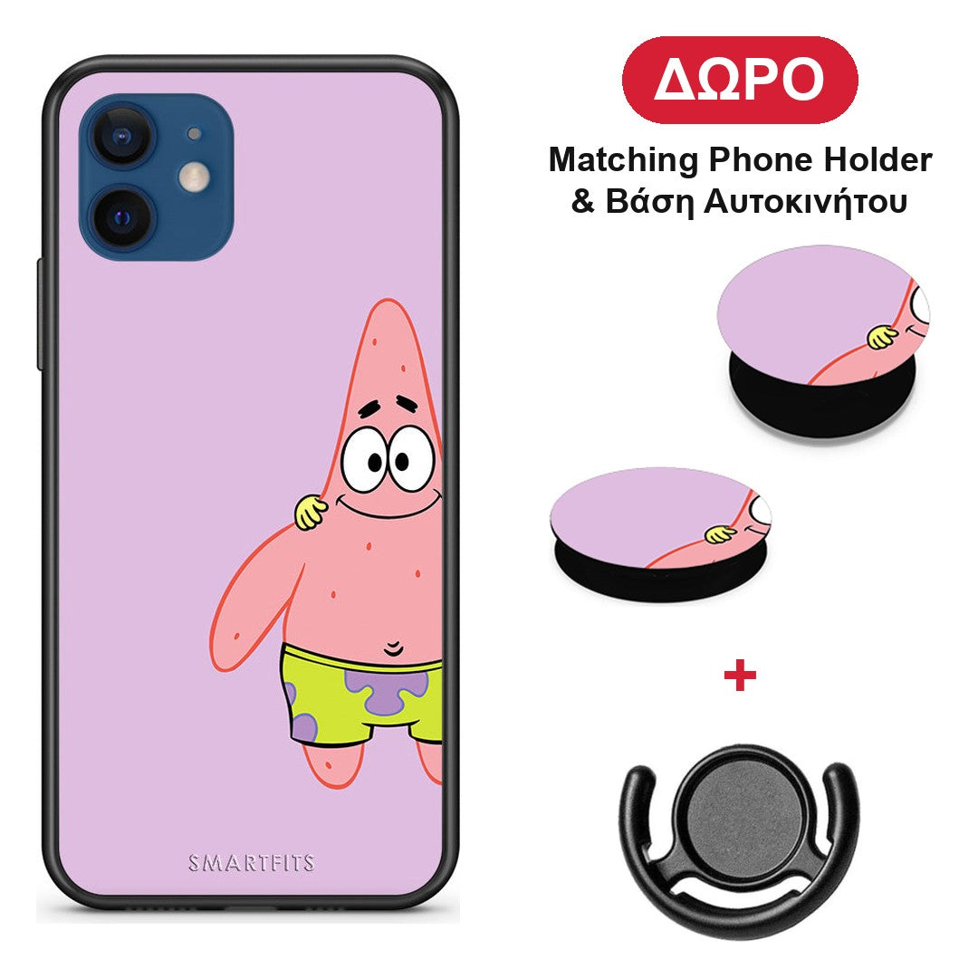 Friends Patrick - iPhone 12 θήκη + Δώρο Phone Holder & Βάση Αυτοκινήτου
