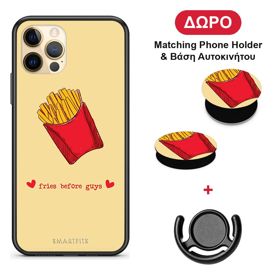 Fries Before Guys - iPhone 12 θήκη + Δώρο Phone Holder & Βάση Αυτοκινήτου