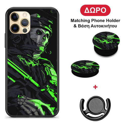 Green Soldier - iPhone 12 θήκη + Δώρο Phone Holder & Βάση Αυτοκινήτου