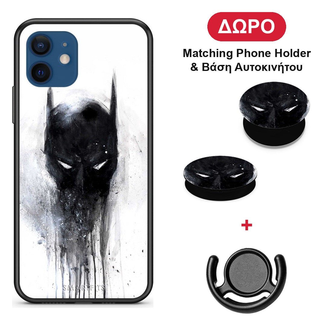 Hero Paint Bat - iPhone 12 θήκη + Δώρο Phone Holder & Βάση Αυτοκινήτου