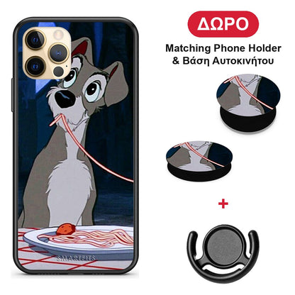 Lady And Tramp 1 - iPhone 12 θήκη + Δώρο Phone Holder & Βάση Αυτοκινήτου
