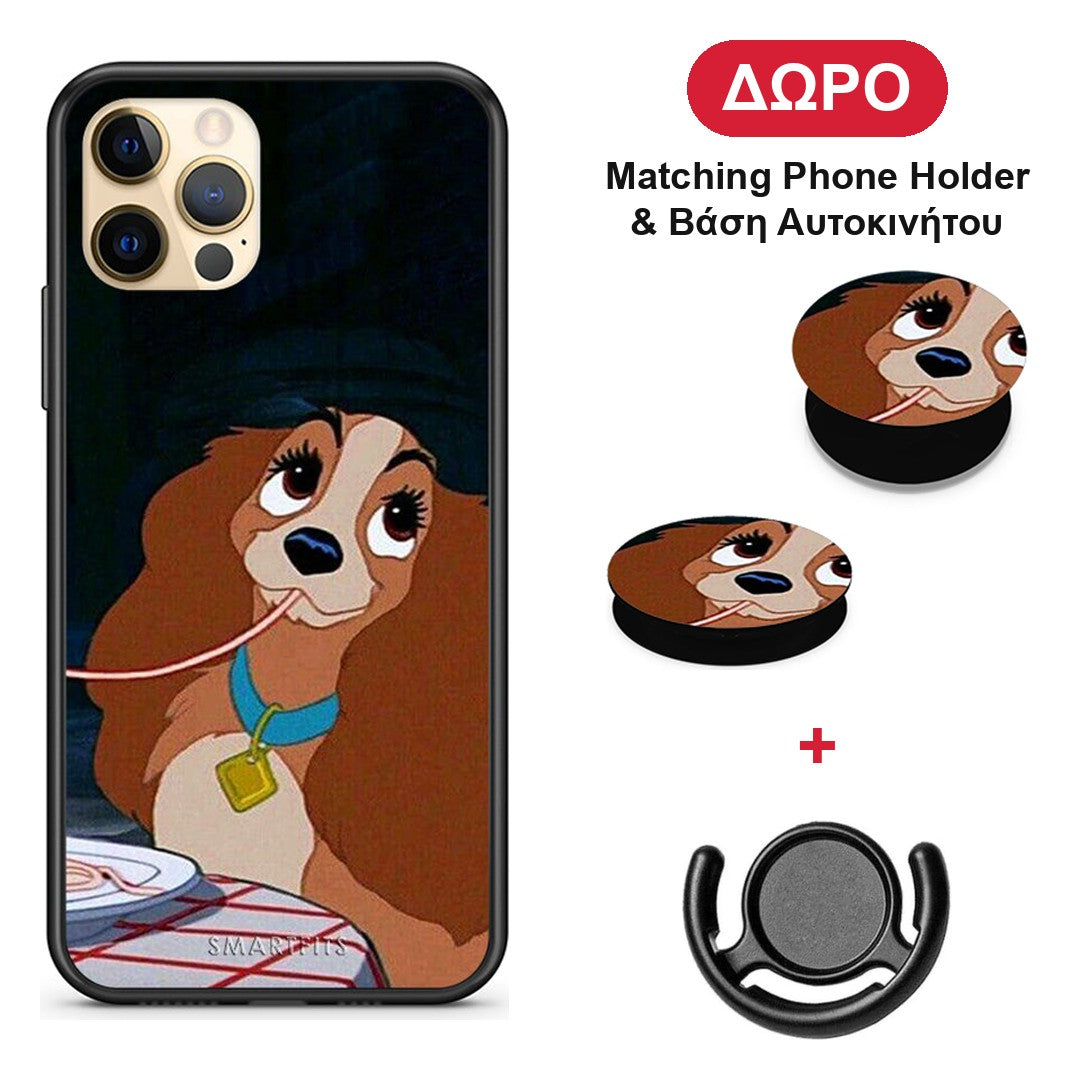 Lady And Tramp 2 - iPhone 12 θήκη + Δώρο Phone Holder & Βάση Αυτοκινήτου