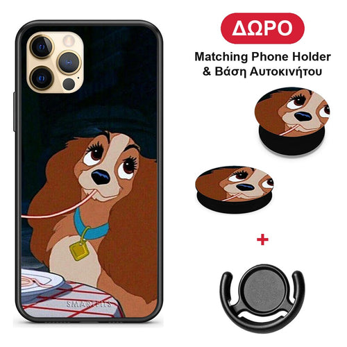 Lady And Tramp 2 - iPhone 12 θήκη + Δώρο Phone Holder & Βάση Αυτοκινήτου