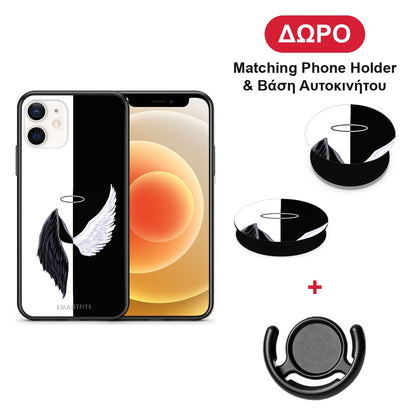 Angels Demons - iPhone 12 Mini θήκη + Δώρο Phone Holder & Βάση Αυτοκινήτου