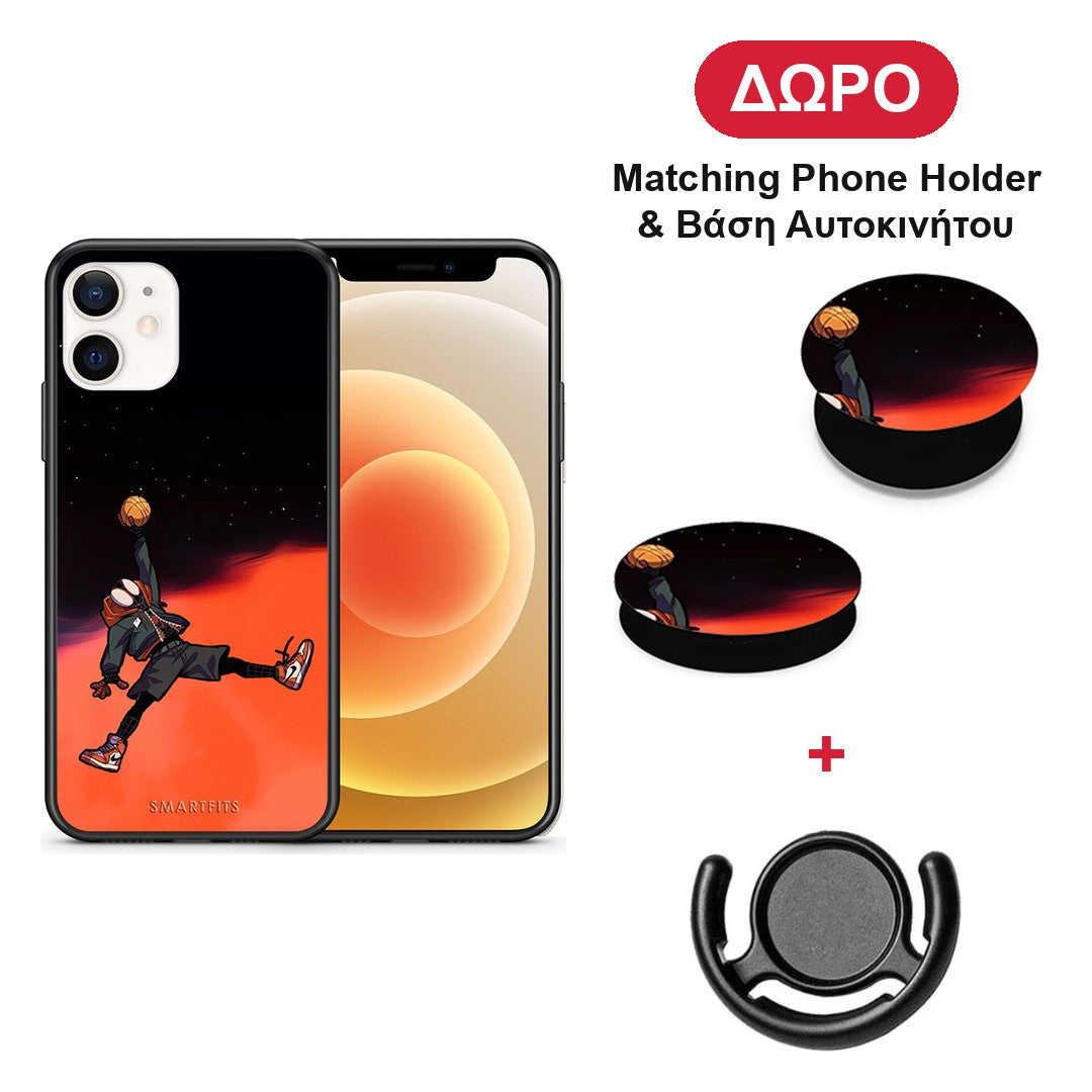 Basketball Hero - iPhone 12 Mini θήκη + Δώρο Phone Holder & Βάση Αυτοκινήτου