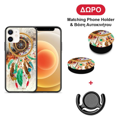 Boho DreamCatcher - iPhone 12 Mini θήκη + Δώρο Phone Holder & Βάση Αυτοκινήτου