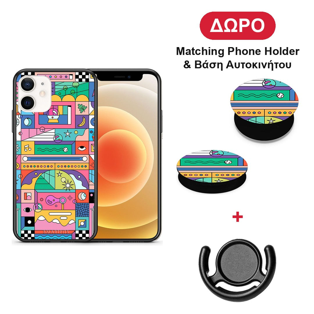 Bubbles Soap - iPhone 12 Mini θήκη + Δώρο Phone Holder & Βάση Αυτοκινήτου
