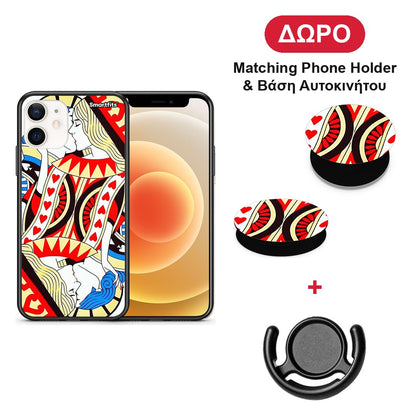 Card Love - iPhone 12 Mini θήκη + Δώρο Phone Holder & Βάση Αυτοκινήτου