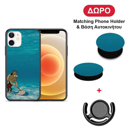 Clean The Ocean - iPhone 12 Mini θήκη + Δώρο Phone Holder & Βάση Αυτοκινήτου