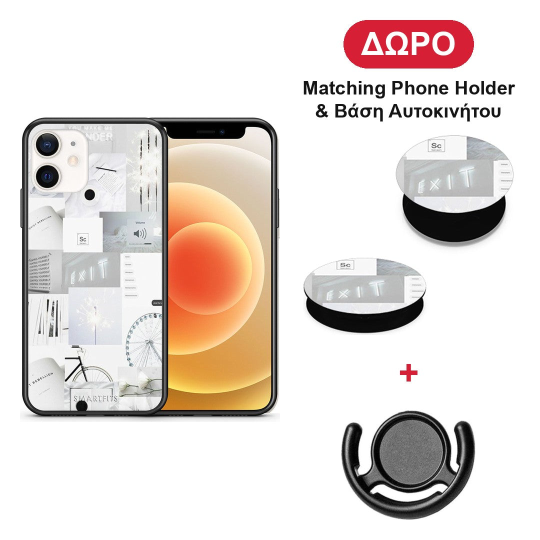 Collage Make Me Wonder - iPhone 12 Mini θήκη + Δώρο Phone Holder & Βάση Αυτοκινήτου