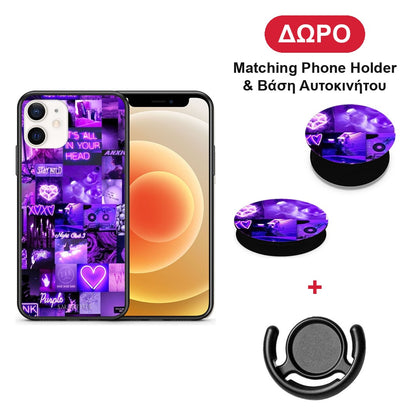 Collage Stay Wild - iPhone 12 Mini θήκη + Δώρο Phone Holder & Βάση Αυτοκινήτου