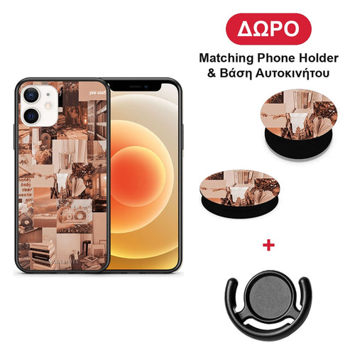 Collage You Can - iPhone 12 Mini θήκη + Δώρο Phone Holder & Βάση Αυτοκινήτου