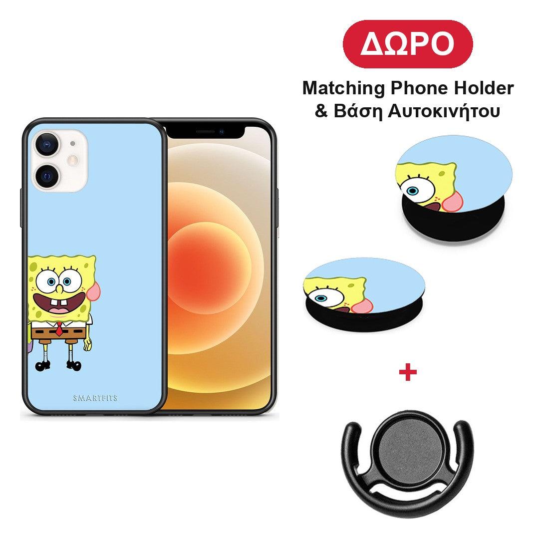 Friends Bob - iPhone 12 Mini θήκη + Δώρο Phone Holder & Βάση Αυτοκινήτου