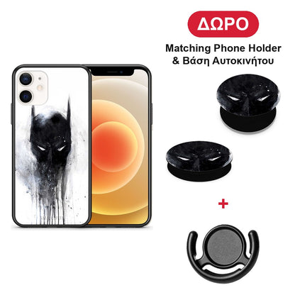 Hero Paint Bat - iPhone 12 Mini θήκη + Δώρο Phone Holder & Βάση Αυτοκινήτου