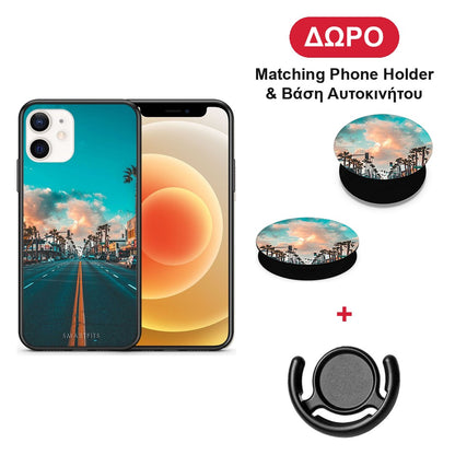 Landscape City - iPhone 12 Mini θήκη + Δώρο Phone Holder & Βάση Αυτοκινήτου