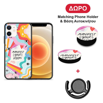 Manifest Your Vision - iPhone 12 Mini θήκη + Δώρο Phone Holder & Βάση Αυτοκινήτου