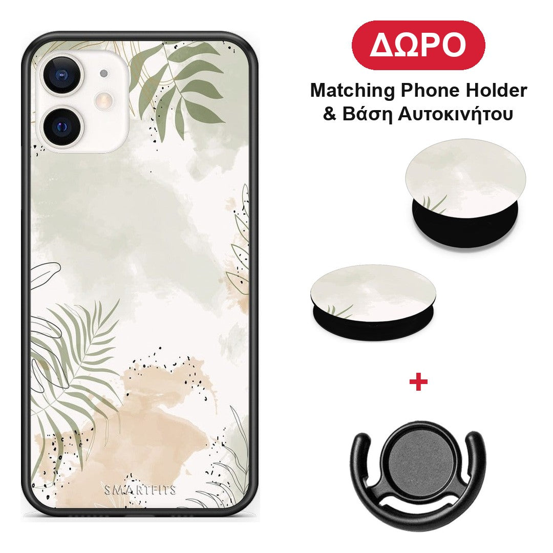 Nude Plants - iPhone 12 Mini θήκη + Δώρο Phone Holder & Βάση Αυτοκινήτου