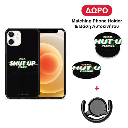 OMG ShutUp - iPhone 12 Mini θήκη + Δώρο Phone Holder & Βάση Αυτοκινήτου