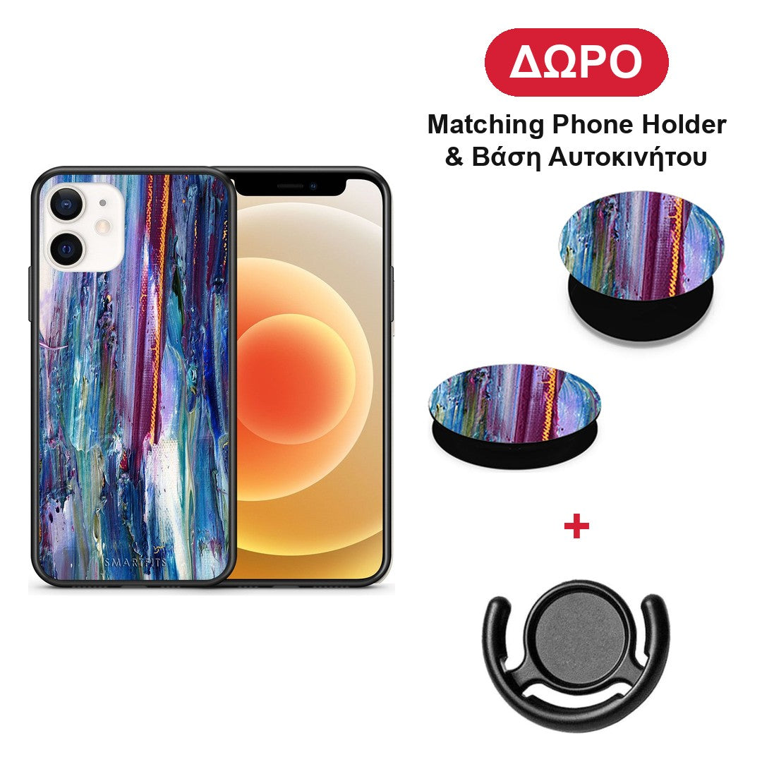 Paint Winter - iPhone 12 Mini θήκη + Δώρο Phone Holder & Βάση Αυτοκινήτου