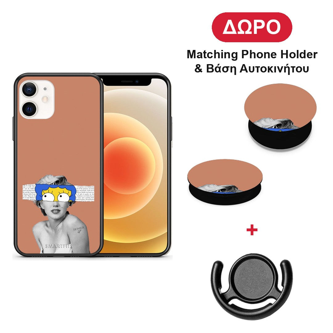 Sim Merilyn - iPhone 12 Mini θήκη + Δώρο Phone Holder & Βάση Αυτοκινήτου
