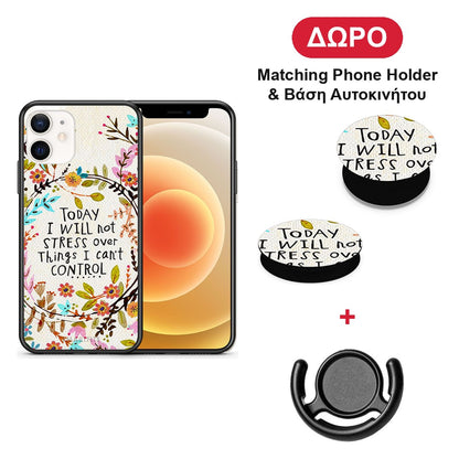 Stress Over - iPhone 12 Mini θήκη + Δώρο Phone Holder & Βάση Αυτοκινήτου