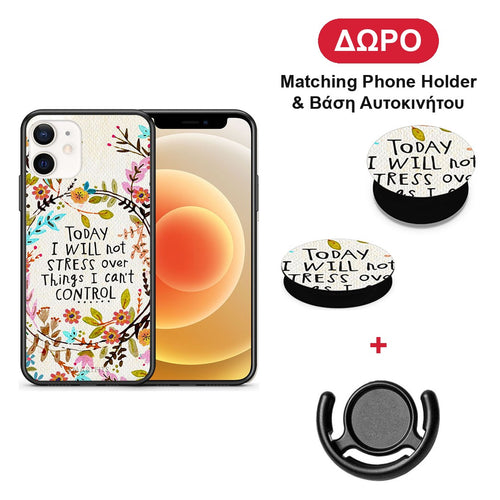 Stress Over - iPhone 12 Mini θήκη + Δώρο Phone Holder & Βάση Αυτοκινήτου