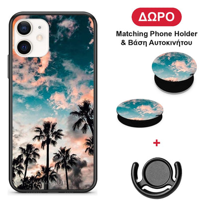 Summer Sky - iPhone 12 Mini θήκη + Δώρο Phone Holder & Βάση Αυτοκινήτου