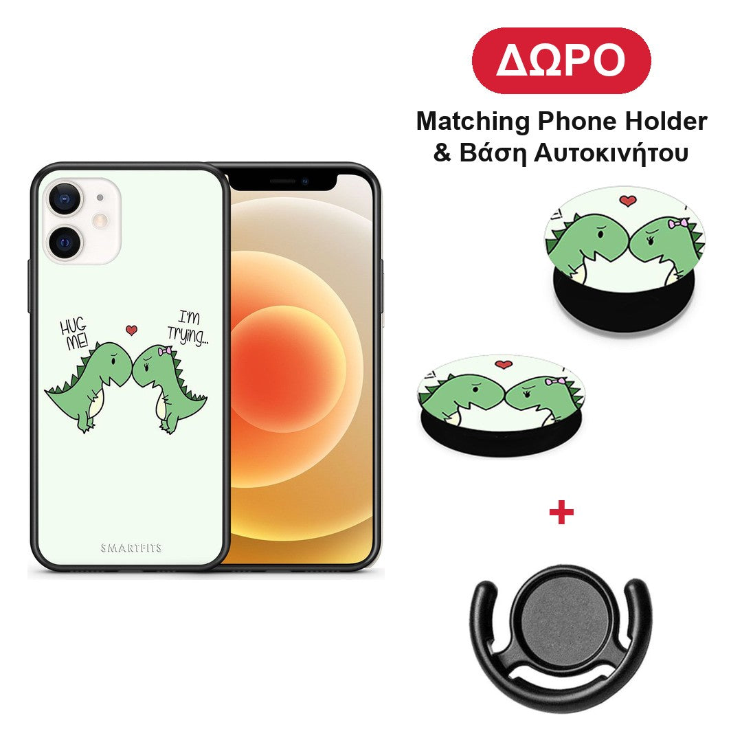 Valentine Rex - iPhone 12 Mini θήκη + Δώρο Phone Holder & Βάση Αυτοκινήτου