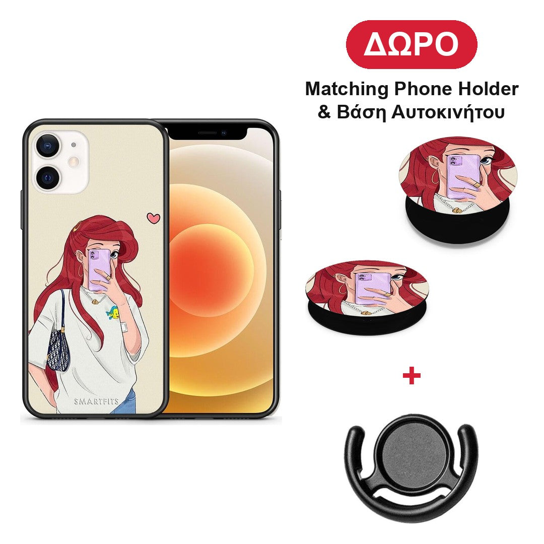 Walking Mermaid - iPhone 12 Mini θήκη + Δώρο Phone Holder & Βάση Αυτοκινήτου