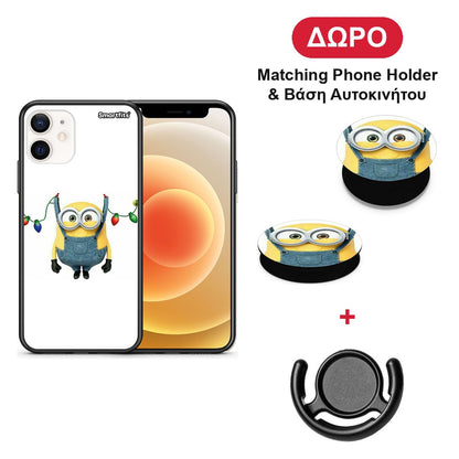 Xmas Minion Lights - iPhone 12 Mini θήκη + Δώρο Phone Holder & Βάση Αυτοκινήτου