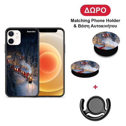 Xmas Train - iPhone 12 Mini θήκη + Δώρο Phone Holder & Βάση Αυτοκινήτου