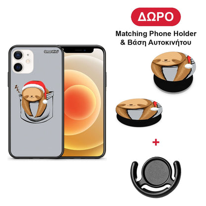 Xmas Zzzz - iPhone 12 Mini θήκη + Δώρο Phone Holder & Βάση Αυτοκινήτου