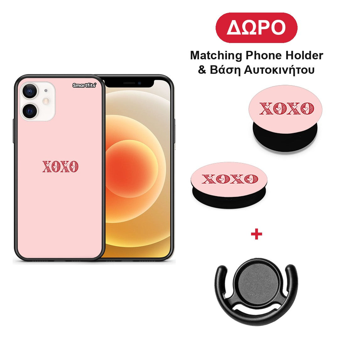 XOXO Love - iPhone 12 Mini θήκη + Δώρο Phone Holder & Βάση Αυτοκινήτου