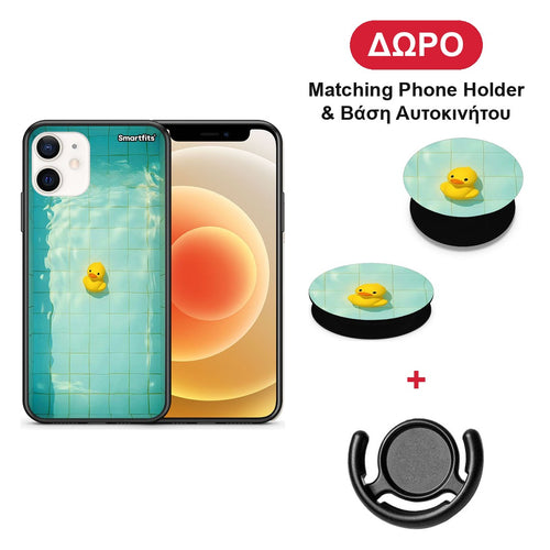 Yellow Duck - iPhone 12 Mini θήκη + Δώρο Phone Holder & Βάση Αυτοκινήτου