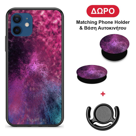 Galactic Aurora - iPhone 12 Pro θήκη + Δώρο Phone Holder & Βάση Αυτοκινήτου