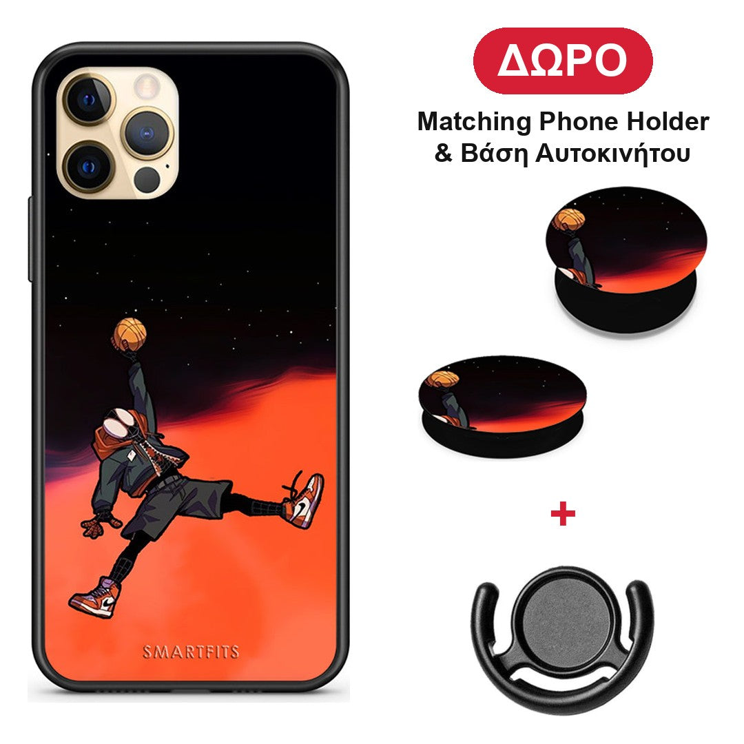 Basketball Hero - iPhone 12 Pro θήκη + Δώρο Phone Holder & Βάση Αυτοκινήτου