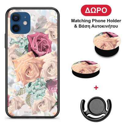 Floral Bouquet - iPhone 12 Pro θήκη + Δώρο Phone Holder & Βάση Αυτοκινήτου