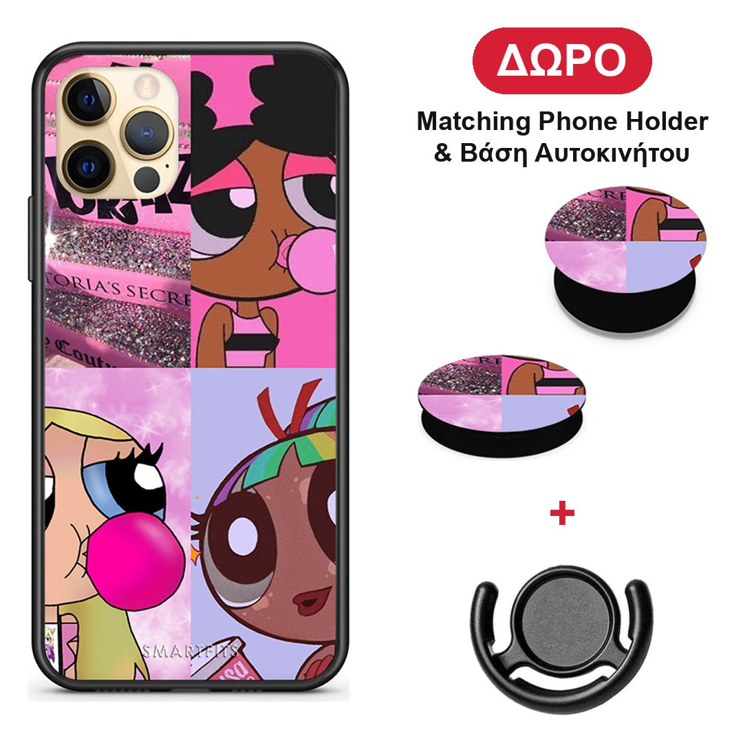 Bubble Girls - iPhone 12 Pro θήκη + Δώρο Phone Holder & Βάση Αυτοκινήτου
