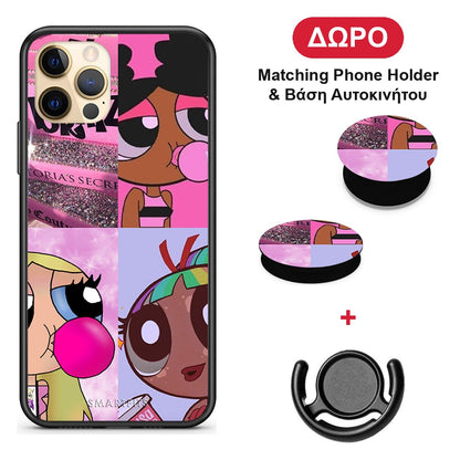 Bubble Girls - iPhone 12 Pro θήκη + Δώρο Phone Holder & Βάση Αυτοκινήτου